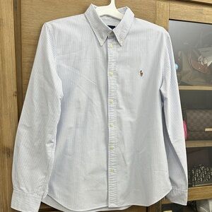 Ralph Lauren Light Blue Striped Button Down Shirt